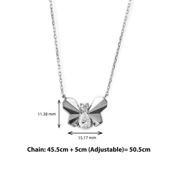 Silver Social Butterfly Pendant with Chain view 4
