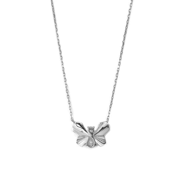 Silver Social Butterfly Pendant with Chain view 6
