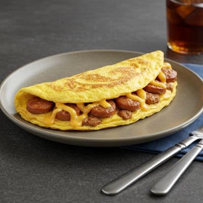 Chicken Sausage Cheese Omelette