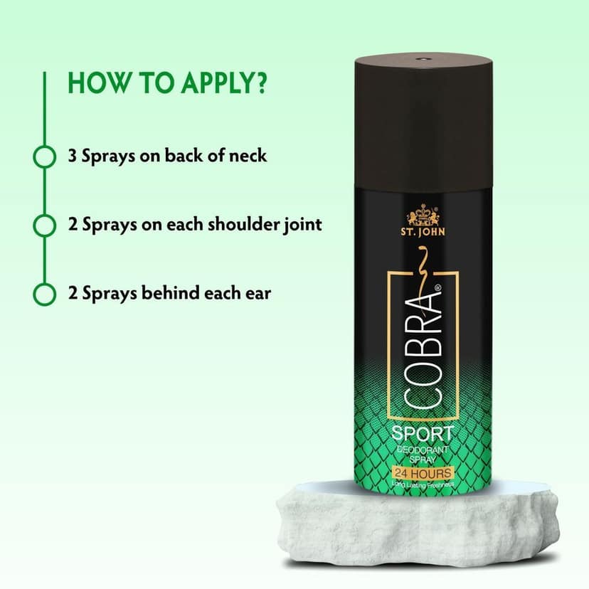 ST-JOHN cobra limited edition deo Cool,Live,Sport for men 450 ml (PACK OF 3) Deodorant Spray - For Men Deodorant Spray - For Men (450 ml, Pack of 3) view 5