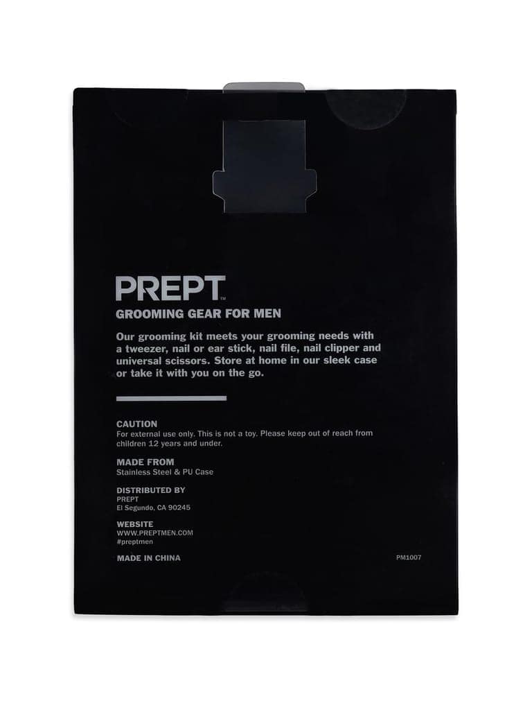 PREPT 6-Piece Men's Grooming Kit with Case, Nail Clipper, Scissors, Tweezer, File, Ear Stick view 9