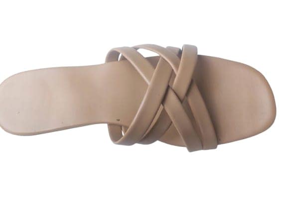 Beige Crisscross Strap Sandals - Comfortable & Stylish view 3
