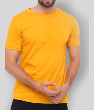 SKYRISE Pack of 1 Cotton Slim Fit Men's T-Shirt ( Yellow )