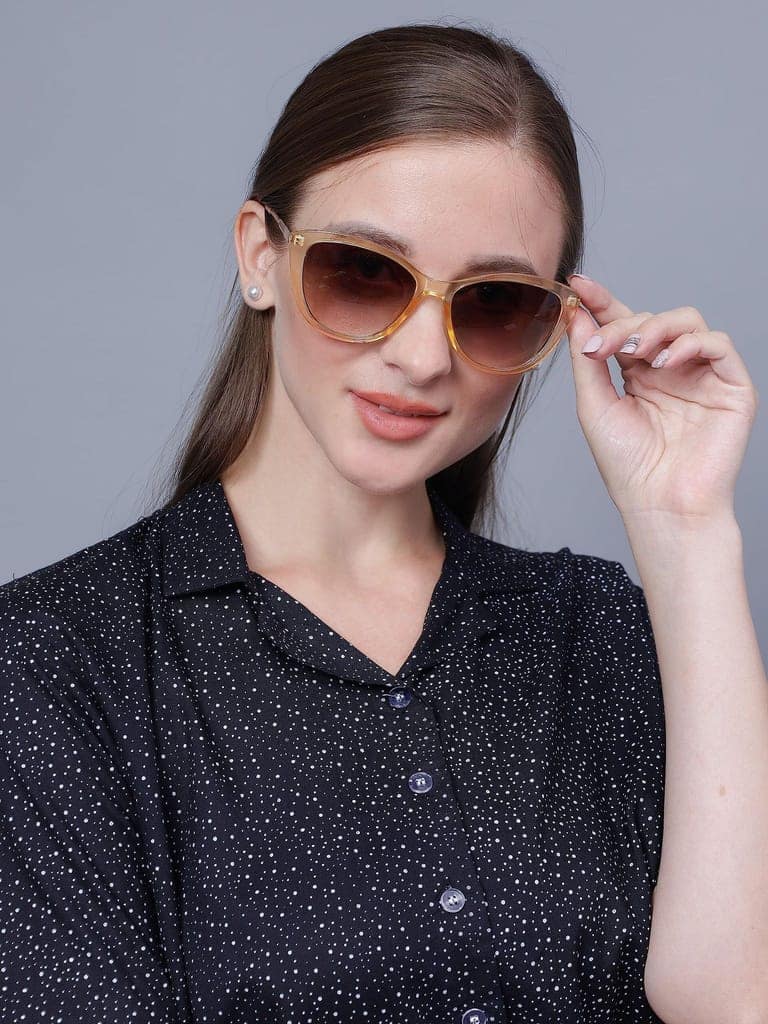 Eyenaks Cat-Eye Women Sunglasses with UV 400 Protection | HD Vision | Polycarbonate and Metal Frame | Pack Of 1 (Cream) view 4