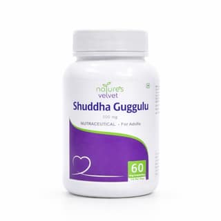 Natures Velvet Shuddha Guggulu Extract 500 mg Veg Capsules for Cholesterol Management & Heart Health Support – 60 Veg Capsules