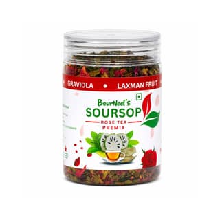 BourNeel's® Soursop Rose Tea Box (20 Bags)|Dipping Tea Bags | Combination of Dry Soursop Leaves & Dry Rose Petals | No Preservatives | Graviola Laxman Phal Dry Leaves | High Vitamin C |Soursop Mint Kadha Tea |