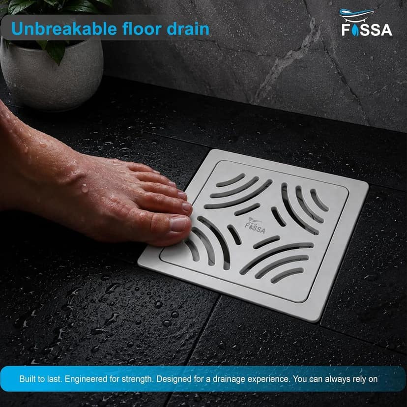 Arrow (6x6 Inch) Ceramic with Melamine Floor Drain with Cockroach Trap White (RW-218) view 4