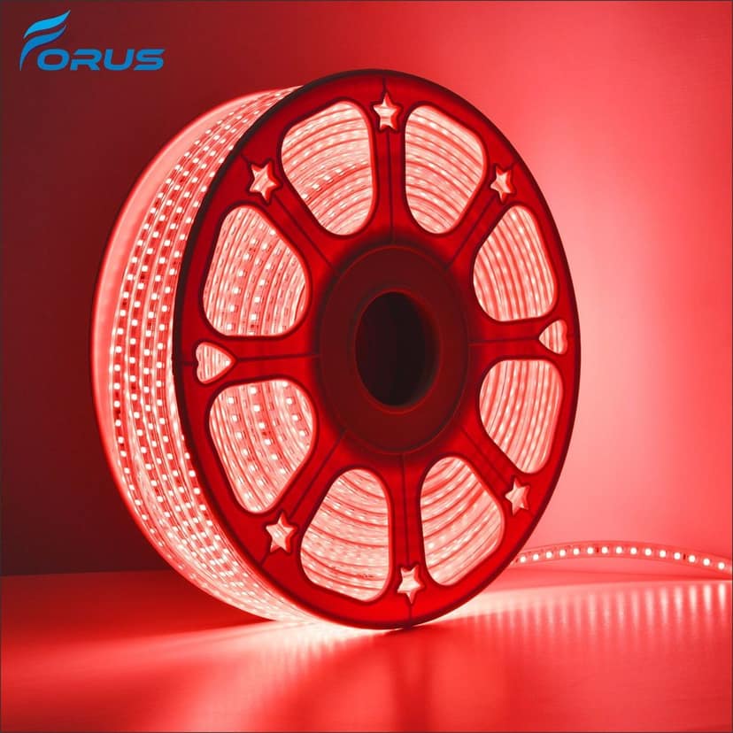Forus LED Rope Strip Light 5 Meters 1 Year Warranty, Outdoor Waterproof Decorative Cove Lights for Ceiling, Balcony, Home Decor, Interior Decoration, Flexible Rope Light for Diwali, Christmas & New Year -Red