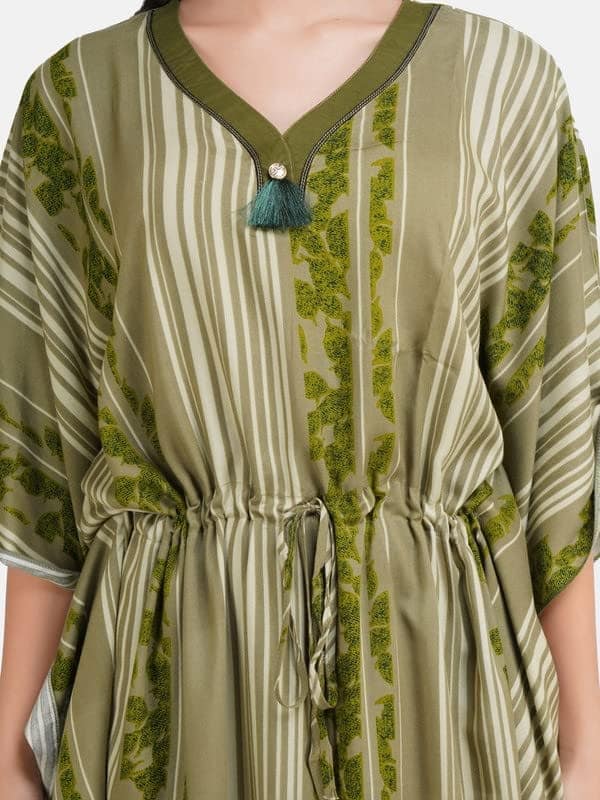 KOI SLEEPWEAR Stripped Rayon Kaftan Nightgown view 9