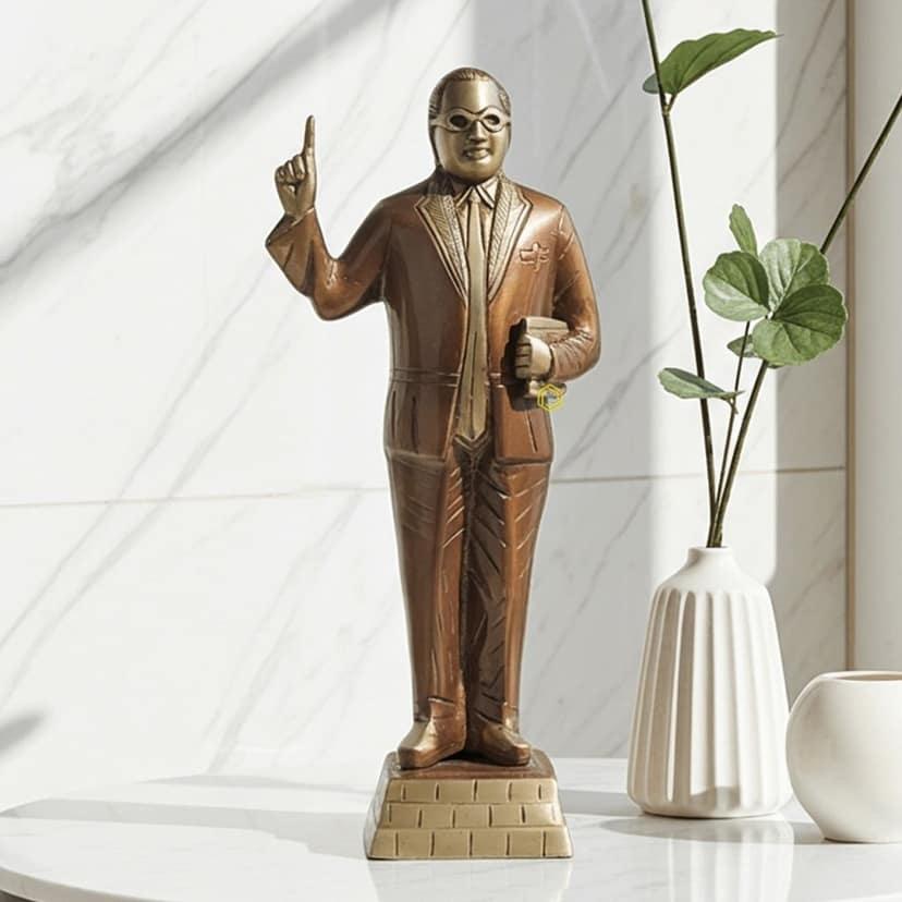Brass Showpiece Ambedker Standing Statue - Antique Decorative Gift Piece, Height : 13 Inch (BSMAS533 N)
