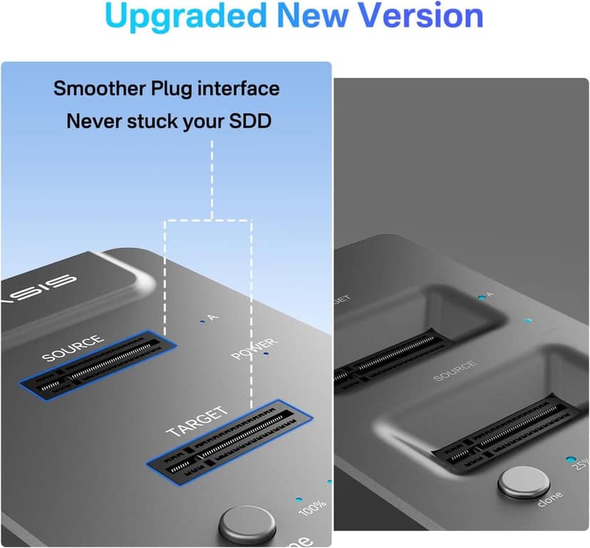 ACASIS type C USB 10Gbps to NVME Clone Dual-Bay External Duplicator for M.2 SSD 2230/2242/ 2260/2280,Supports up to 8TB with Offline Clone Auto Sleep view 4
