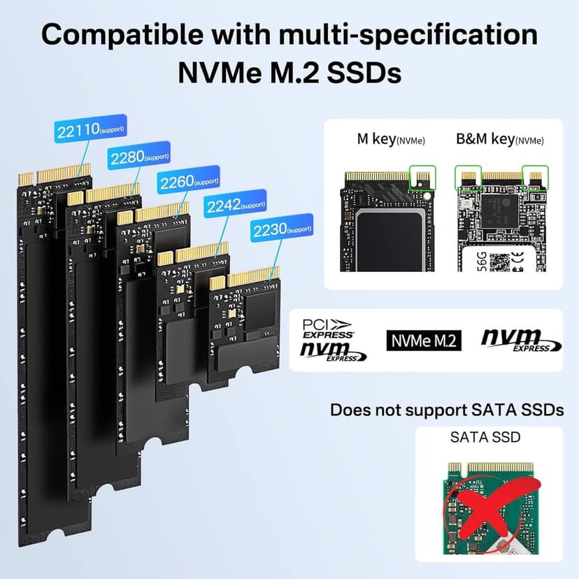 ACASIS type C USB 10Gbps to NVME Clone Dual-Bay External Duplicator for M.2 SSD 2230/2242/ 2260/2280,Supports up to 8TB with Offline Clone Auto Sleep view 7