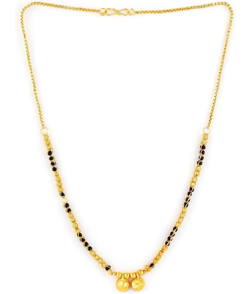 SHANKHRAJ MALL GOLD BLACK SHORT MANGALSUTRA FOR WOMEN-100132