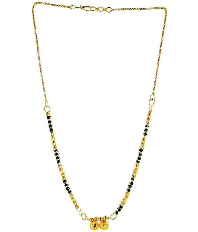 SHANKHRAJ MALL GOLD BLACK SHORT MANGALSUTRA FOR WOMEN-100132 view 2