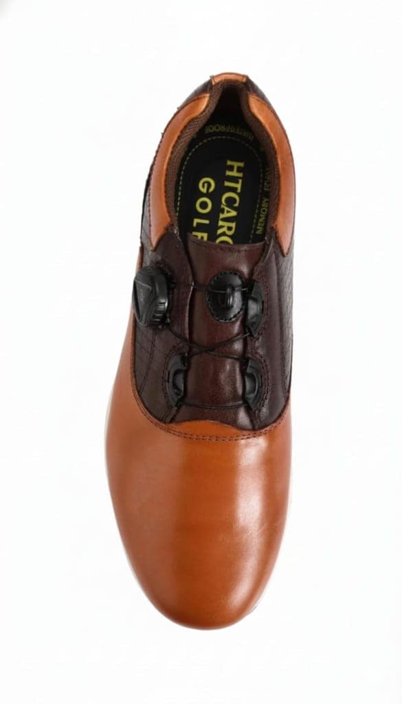 HITCARO Men's Proffessional Leather Golf Shoes | Lace-Up | Waterproof | Comfortable | Breathable view 3