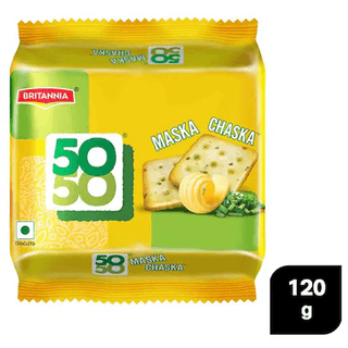 Britannia 50-50 Maska Chaska Biscuit, 120 gm