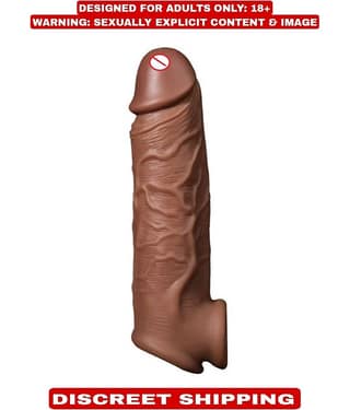 6.75 Inch INDIAN DARK CHOCOLATE JUMBO REUSABLE CONDOOM WASHABLE PANIS EXTENDER CONDOM