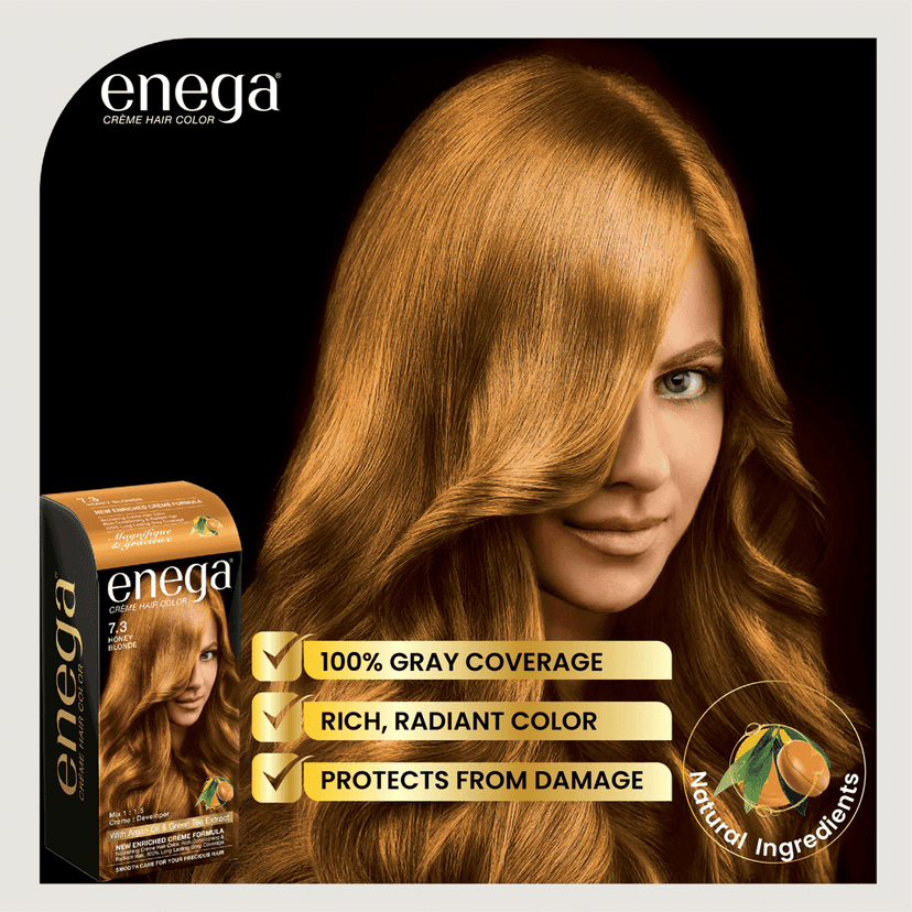 Enega nourishing no ammonia honey blonde cream hair color with argon oil& green tea extract 150ml view 6