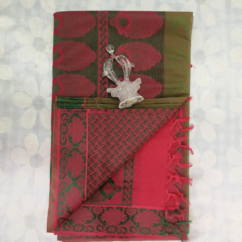 Silk Cotton Saree with Blouse view 2