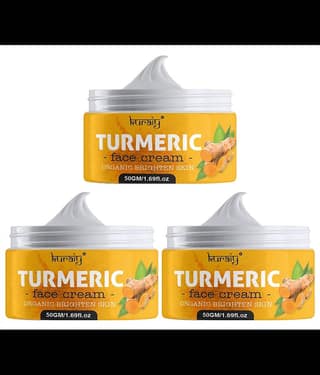 KURAIY Turmeric Skin Care Products Anti Aging Facial Serum Anti Aging Facial Cream Pack Of 3