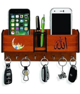 SNDArt Multicolour Wood Key Holder - Pack of 1
