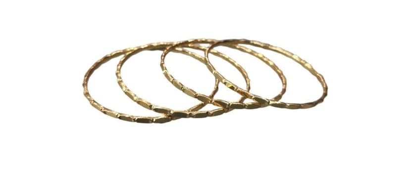 Gold Plated Textured Bangle Set of 4 view 2