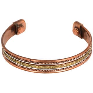 KESAR ZEMS PURE COPPER MAGNET CUFF Unisex BRACELET For Magnetic Therapy, Energy, Healing SpiritualDiameter6.5 Cm.