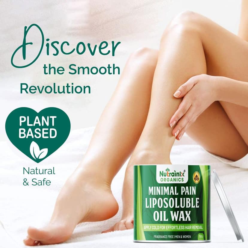 Nutrainix Organics Minimal Pain Liposoluble Oil Wax - No-Heat Required - Apply Cold For Effortless Hair Removal- 150g view 7