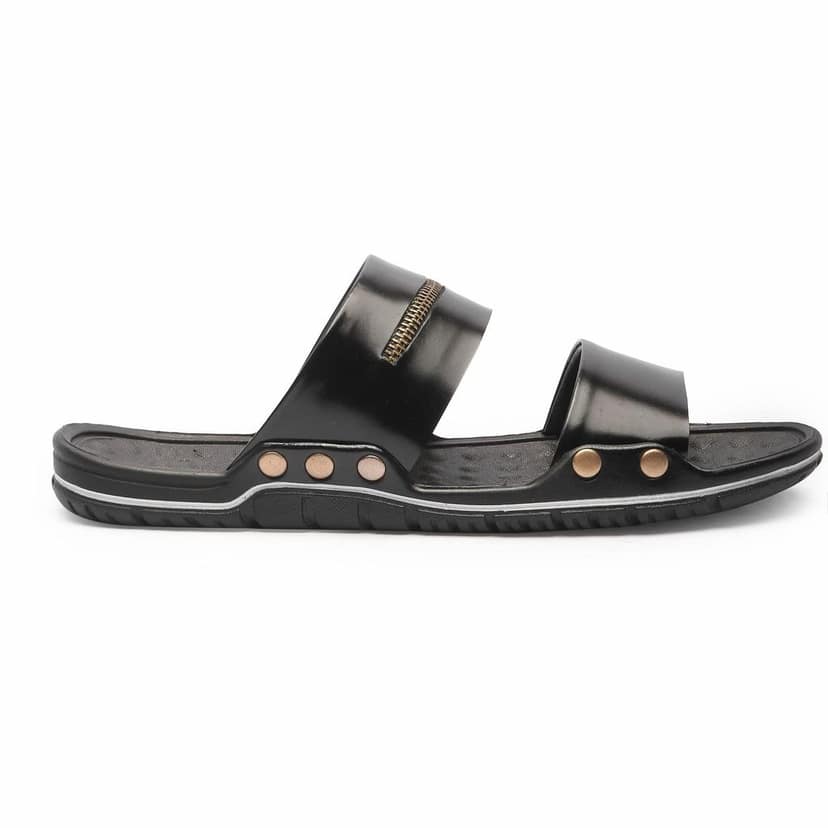 FEATHER LEATHER Stylish Men's Comfortable & Lightweight Sandals & Slippers | Genuine Leather Casual Slipper/flip-flop for Men | Everyday and Office Use Slipper view 3