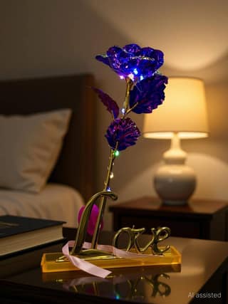 Wagwanfly Artificial Flower, Lamp Gift Set