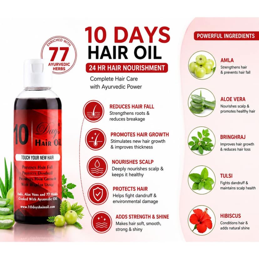 Ayurvedic Hair Growth Oil Enriched with 76 Rare Herbs 100ml Pack of 1 | Advanced Hair Fall Control & Hair Regrowth Oil for Women & Men