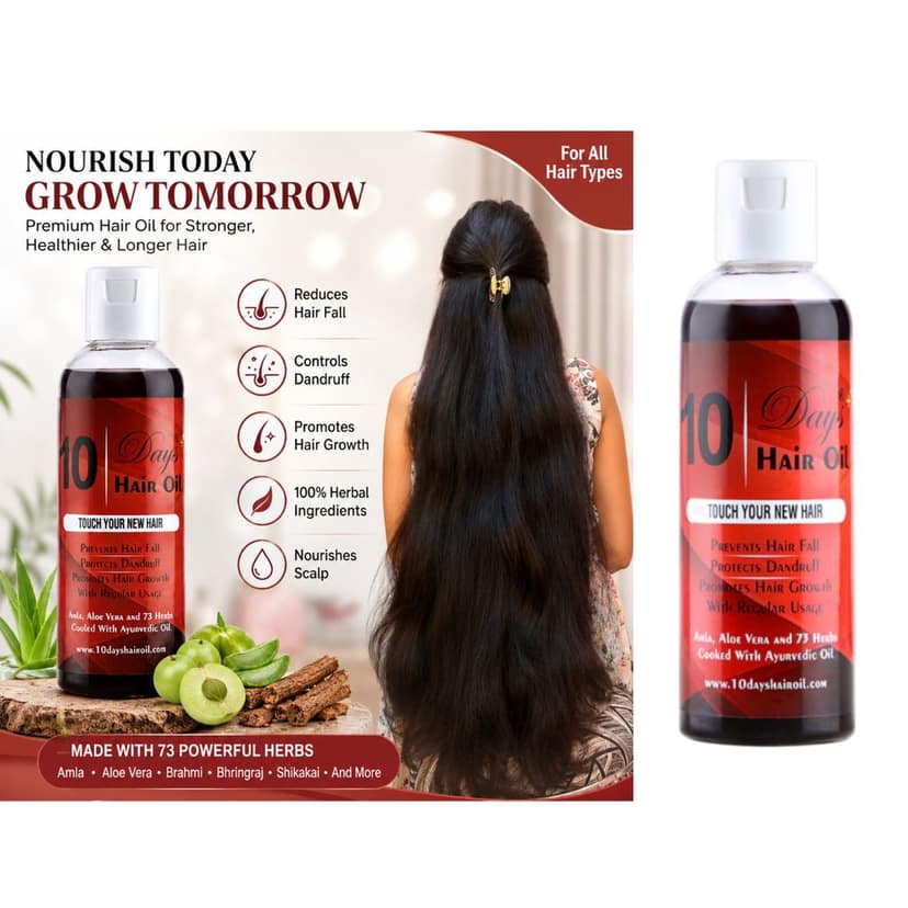 Ayurvedic Hair Growth Oil Enriched with 76 Rare Herbs 100ml Pack of 1 | Advanced Hair Fall Control & Hair Regrowth Oil for Women & Men view 2