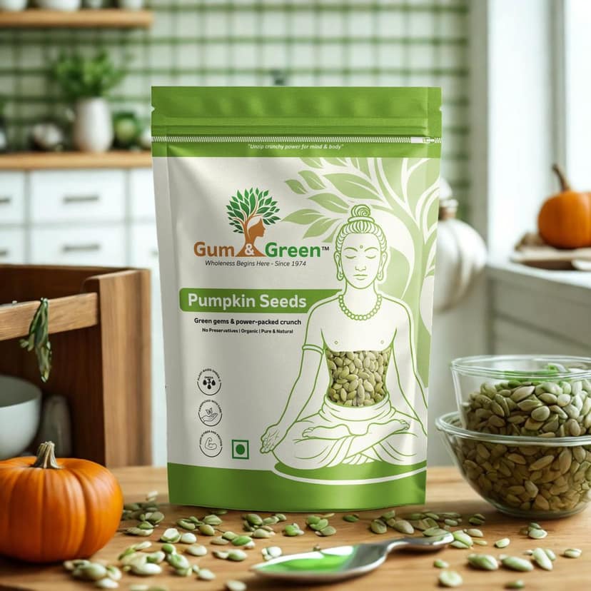 Gum & Green Premium Pumpkin Seeds | 100% Natural, Protein-Rich Superfood | High in Magnesium, Zinc & Antioxidants | Raw, Unroasted, Unsalted view 4