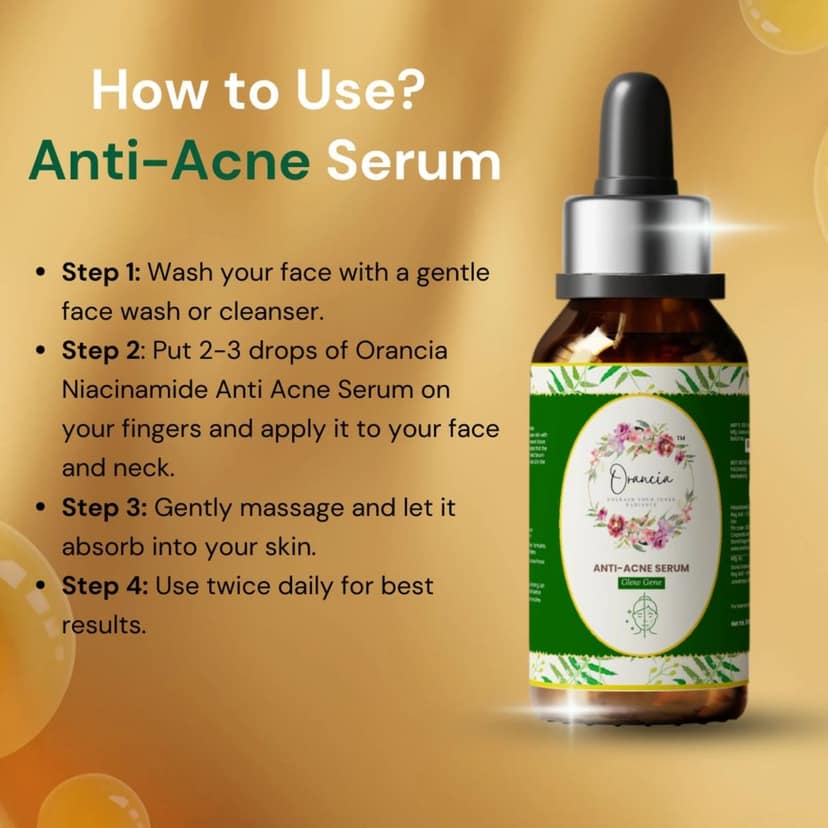 Orancia Anti-Acne Face Serum | 30 ml | Fights active acne | Fades acne marks & scars | Controls excess oil | Unclogs pores | Reduces redness & inflammation view 6
