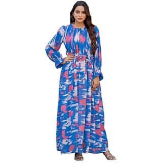 SARINKU Georgette Gown Dress for Women Stylish Western Gown Long One Piece for Girls & Women