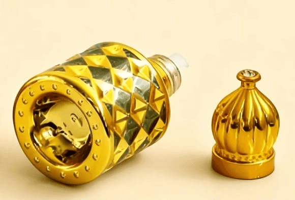 Mii Art Vintage-Style Golden Glass 10ml Attar Bottle – Decorative Luxury Refillable Container for Essential Oils and Rose Water(pack of 2 pcs) view 4