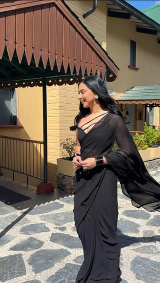 Plain Georgette Ready to Wear Saree Party Wear