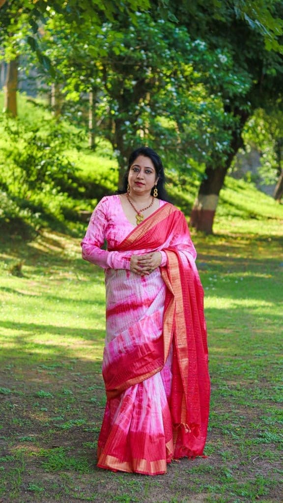Kota Silk Saree Pink Color with Sequence Pallu and running blouse-1849 view 2
