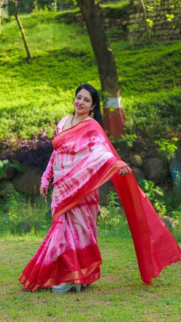 Kota Silk Saree Pink Color with Sequence Pallu and running blouse-1849 view 6