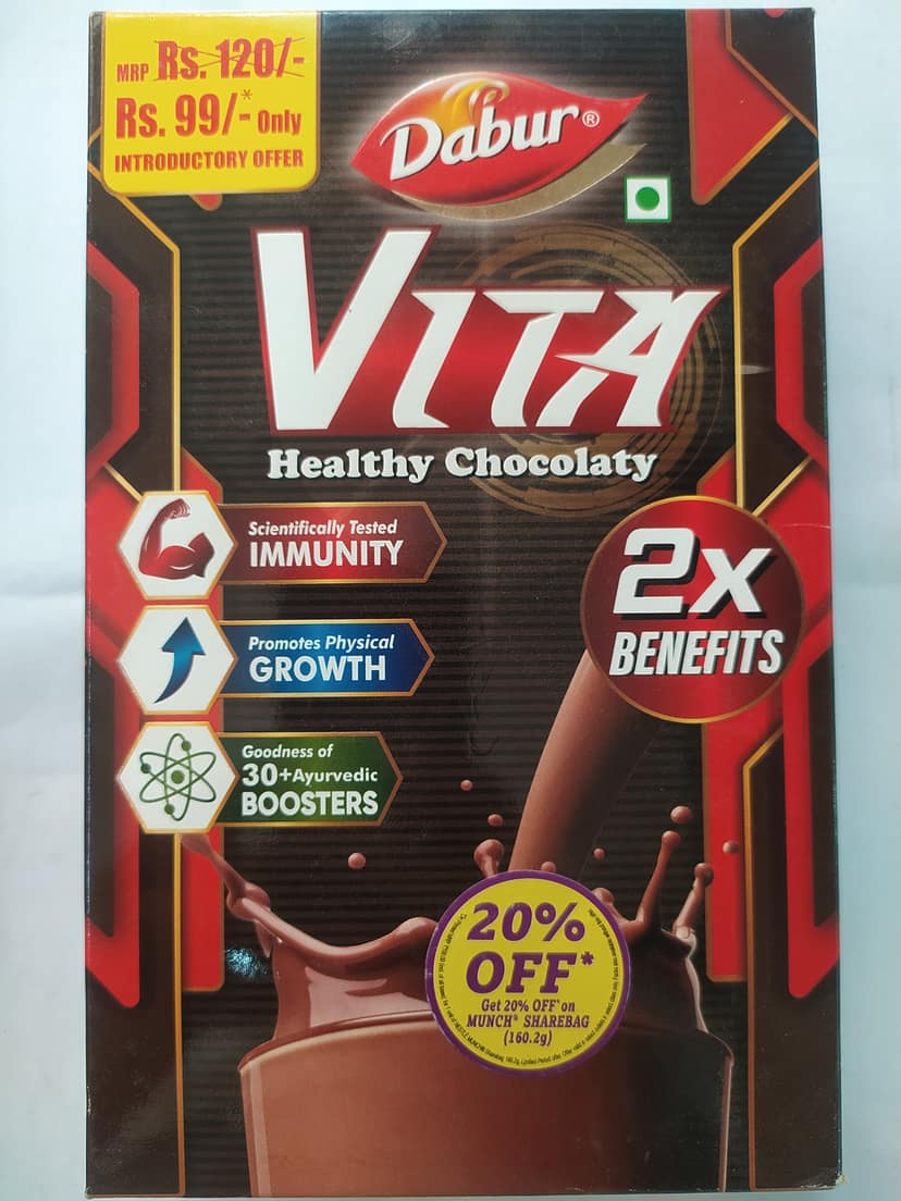 Dabur Vita Healthy chocolaty Scientifically tested Immunity Promotes physical Growth
