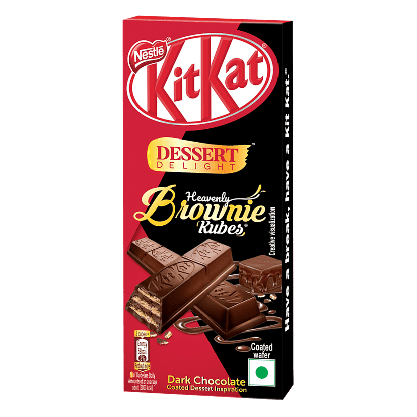 Nestle Kitkat Dessert Delight Heavenly Brownie Kubes - Wafer Coated With Dark Chocolate, 50 G view 2
