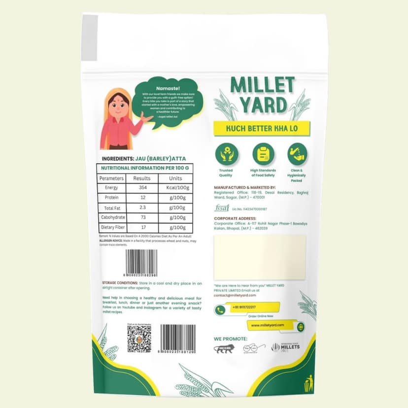 Millet Yard Jo Atta (Barley Atta) view 2