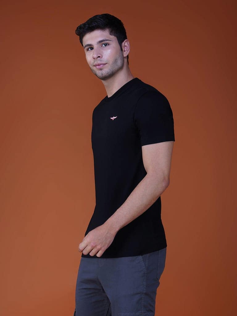 Men's Casual Cotton Jersey Tee Black view 3