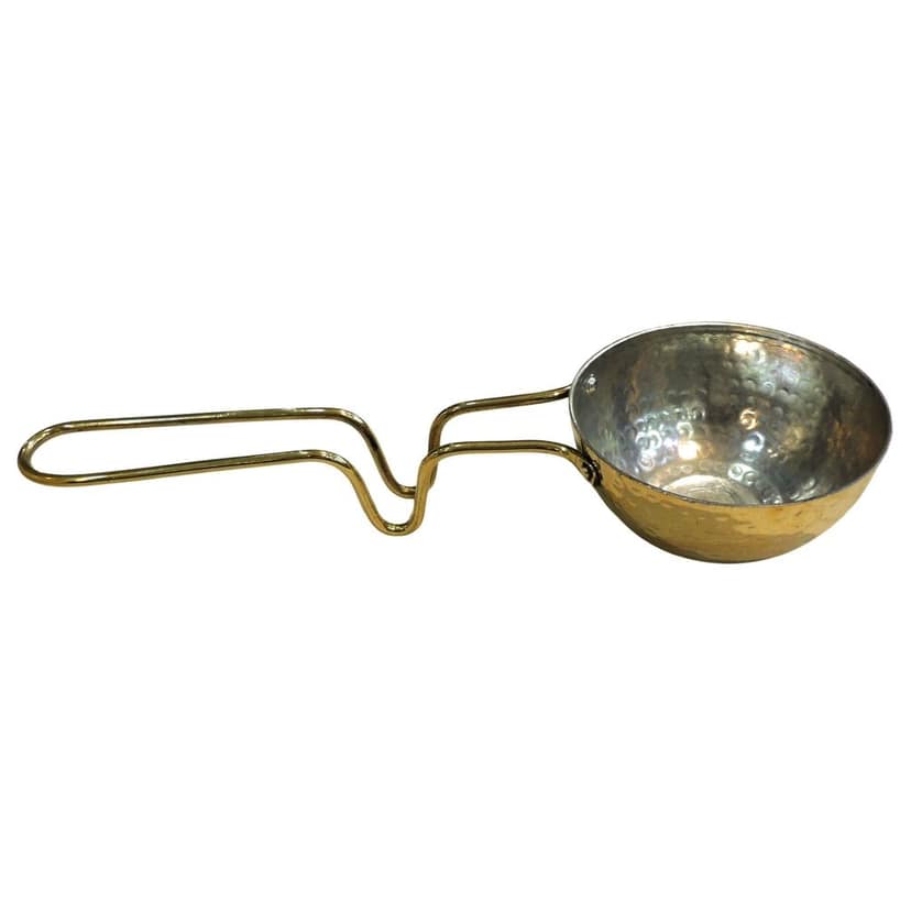 Pure Brass Tadka Pan | Handmade Small Brass Tempering Pan for Dal, Curry & Traditional Indian Seasoning (BCMAS203 C) view 4