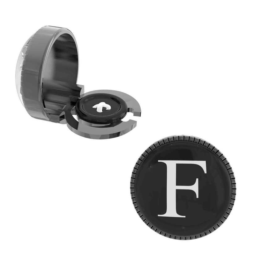 The Smart Buttons - Shirt Button Cover Cufflinks for Men - Personalized Initials - F view 7