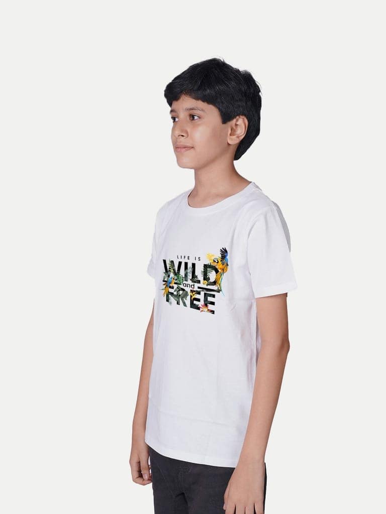 Teen Boy White Printed T-Shirt view 2