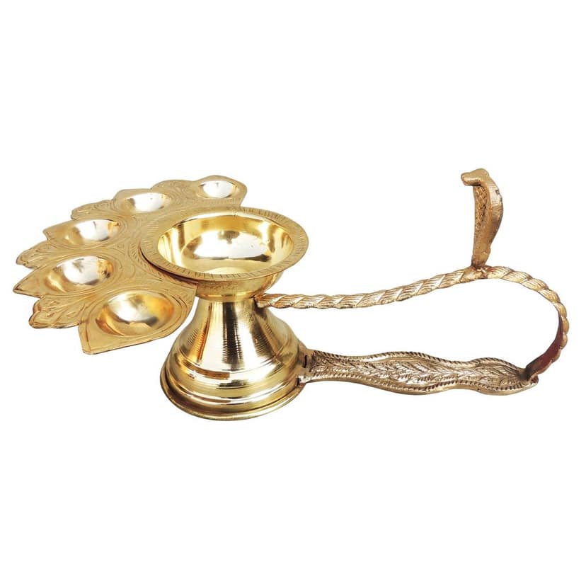 Brass Ganga Arti 5 Wicks (FMAS721 C) view 2
