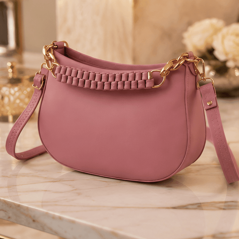 Blush Petal Chic Crescent Sling Bag view 2