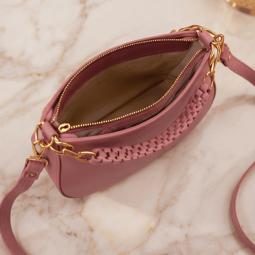 Blush Petal Chic Crescent Sling Bag view 3