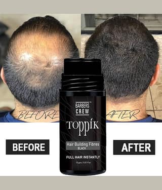 Barbers Crew Hair Building Fiber Natural Temporary Hair Color 15 g Black